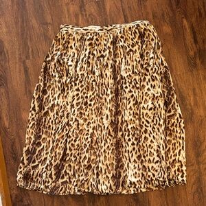 J. Crew Leopard Print Women's Pleated Skirt